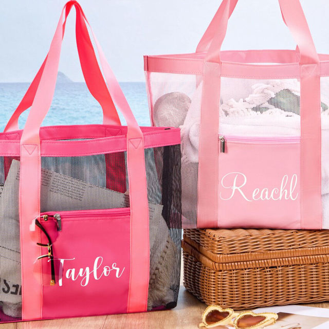 Picture of Custom Grid Bags - Custom Tote Beach Bags - Custom Tote Portable Storage Bags