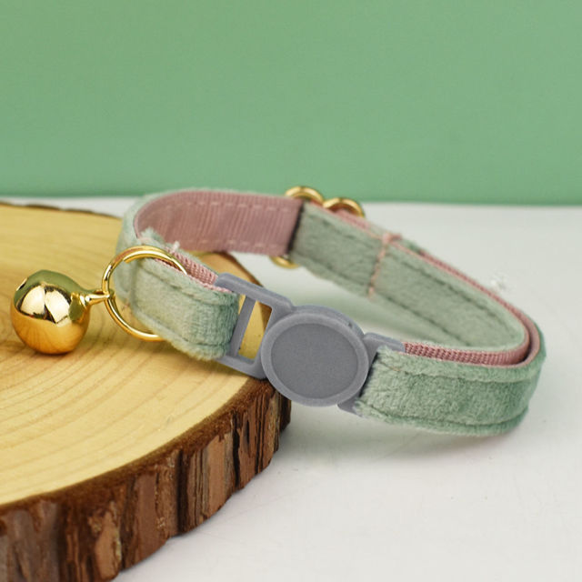 Picture of Personalized Quick Release Cat Collar - Personalized Cat Collar with Name - Velvet Pet Collar - Gift for your Cat