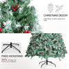 Picture of Pine Christmas Tree with Frosted Tips - PVC Christmas Tree with Decoration Pinecone and Holly - 5Ft, 6Ft and 6.9Ft with Metal Stand