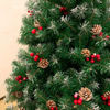 Picture of Pine Christmas Tree with Frosted Tips - PVC Christmas Tree with Decoration Pinecone and Holly - 5Ft, 6Ft and 6.9Ft with Metal Stand