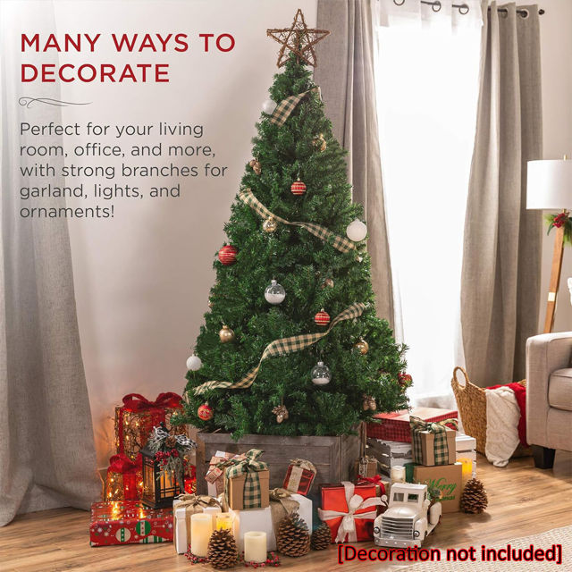 Picture of Pine Christmas Tree - Flame Retardant PVC Christmas Tree - 4 SIZE From 4 Ft to 6.9Ft with Metal Stand - Indoor Decoration
