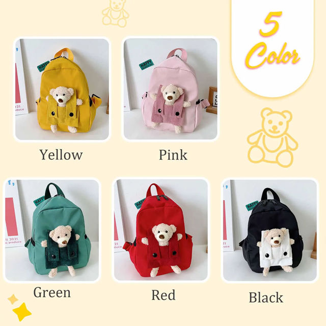 Picture of Custom Embroidered Bear Toddler Backpack with Name - School Bag - Back to School Gift for Kids