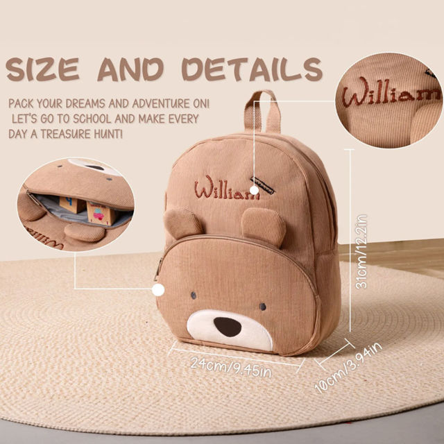 Picture of Custom Embroidered Toddler Backpack with Name - School Bag - Back to School Gift for Kids