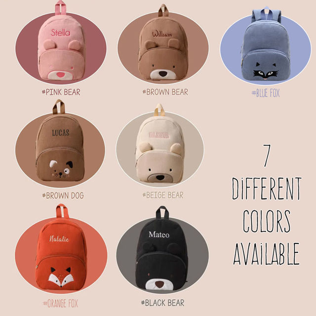 Picture of Custom Embroidered Toddler Backpack with Name - School Bag - Back to School Gift for Kids