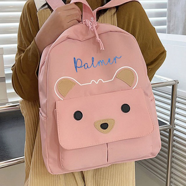 Picture of Custom Embroidered Bear Toddler Backpack with Name - School Bag - personalized Back to School Gift for Kids