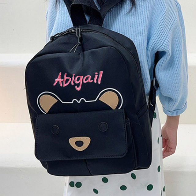 Picture of Custom Embroidered Bear Toddler Backpack with Name - School Bag - personalized Back to School Gift for Kids