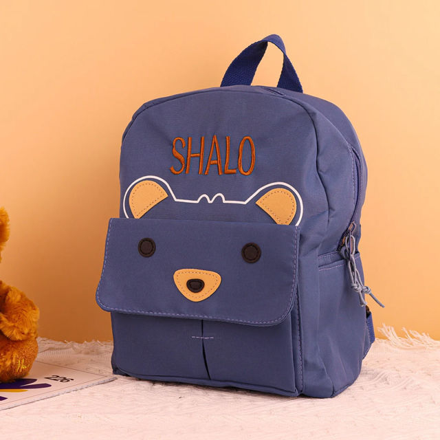 Picture of Custom Embroidered Bear Toddler Backpack with Name - School Bag - personalized Back to School Gift for Kids