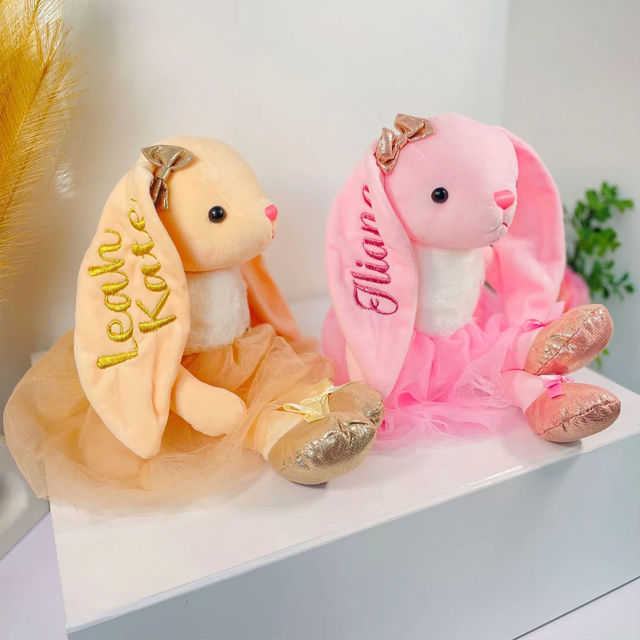 Picture of Custom Bunny Toys - Custom Name Plush Toys - Custom Ballerina Bunny