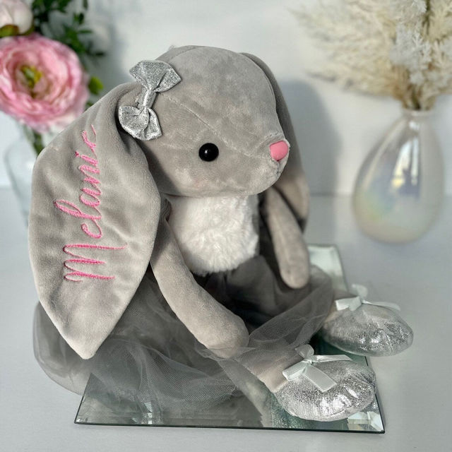 Picture of Custom Bunny Toys - Custom Name Plush Toys - Custom Ballerina Bunny