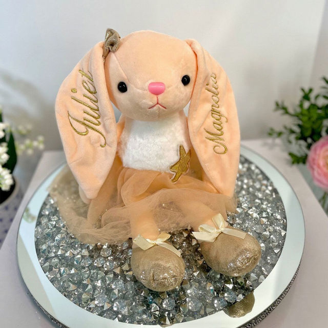 Picture of Custom Bunny Toys - Custom Name Plush Toys - Custom Ballerina Bunny
