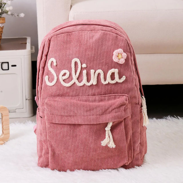 Picture of Personalized Embroidered Name Backpack for Toddler - Custom Name Embroidered Backpack - Back to School Gift