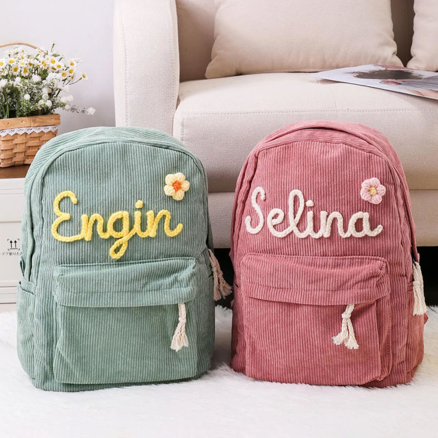 Picture of Personalized Embroidered Name Backpack for Toddler - Custom Name Embroidered Backpack - Back to School Gift