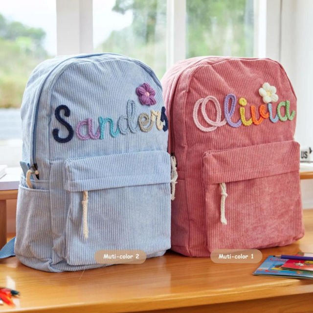 Picture of Personalized Embroidered Name Backpack for Toddler - Custom Name Embroidered Backpack - Back to School Gift