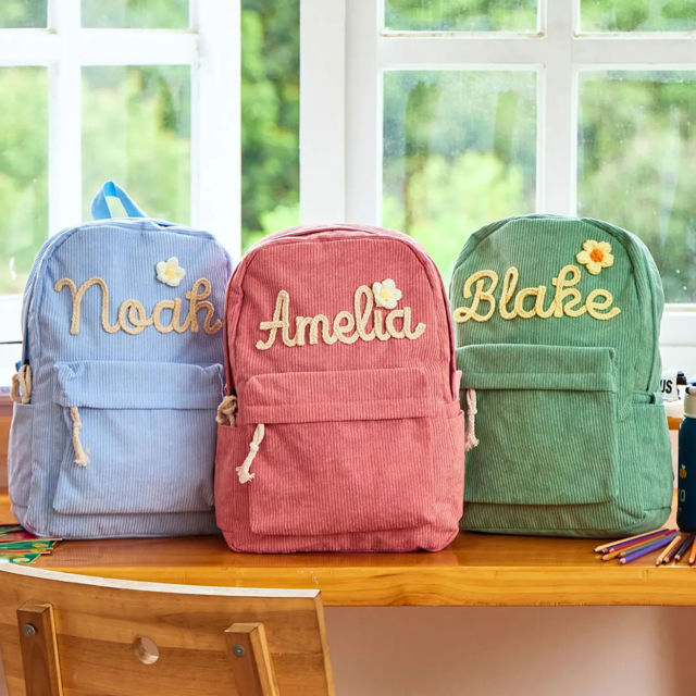 Picture of Personalized Embroidered Name Backpack for Toddler - Custom Name Embroidered Backpack - Back to School Gift