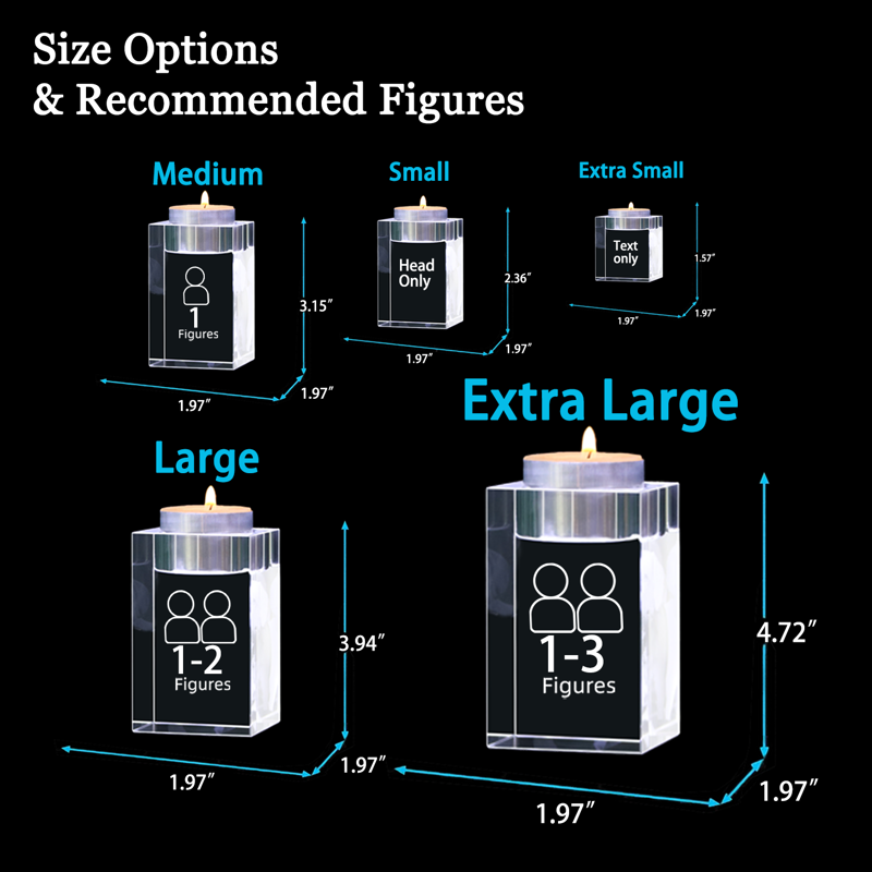 Picture of Custom 3D Photo Crystal Candle Holder