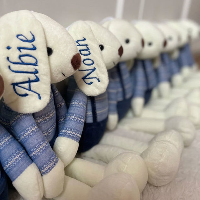 Picture of Custom Name Plush Toys - Custom Embroidered Stuffed Bunny Rabbit - Personalized Comfort Rabbit for Kids