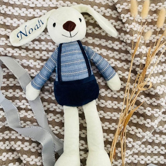Picture of Custom Name Plush Toys - Custom Embroidered Stuffed Bunny Rabbit - Personalized Comfort Rabbit for Kids