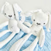 Picture of Custom Name Plush Toy - Custom Embroidered Plush Bunny - Personalized Sleeping Comforter Embroidered Bunny