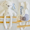 Picture of Custom Name Plush Toy - Custom Embroidered Plush Bunny - Personalized Sleeping Comforter Embroidered Bunny
