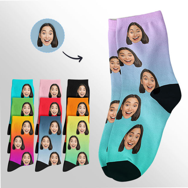 Picture of Custom Gradient Color Socks - Custom Photo Socks