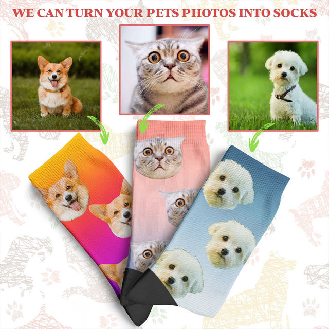Picture of Custom Gradient Color Socks - Custom Photo Socks
