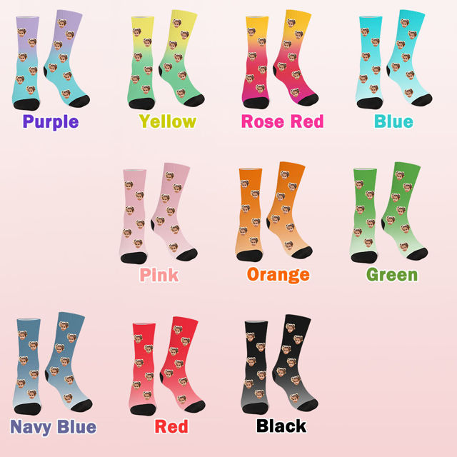 Picture of Custom Gradient Color Socks - Custom Photo Socks