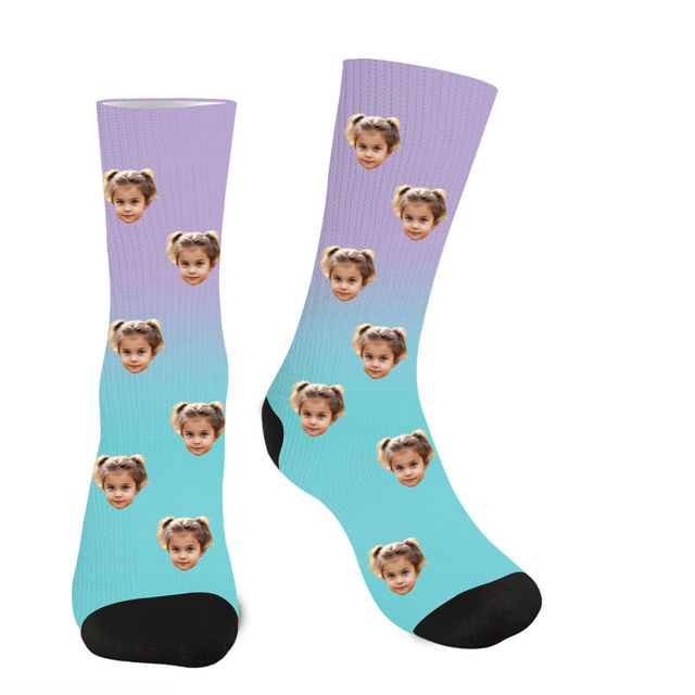 Picture of Custom Gradient Color Socks - Custom Photo Socks