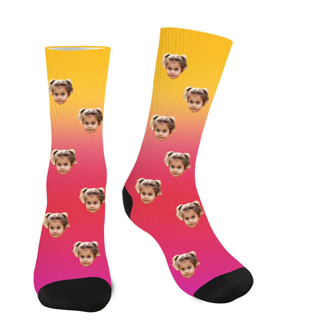 Picture of Custom Gradient Color Socks - Custom Photo Socks