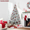Picture of Snow Flocked Pine Christmas Tree - Flame Retardant PVC Christmas Tree - 5Ft, 6Ft and 6.9Ft with Metal Stand