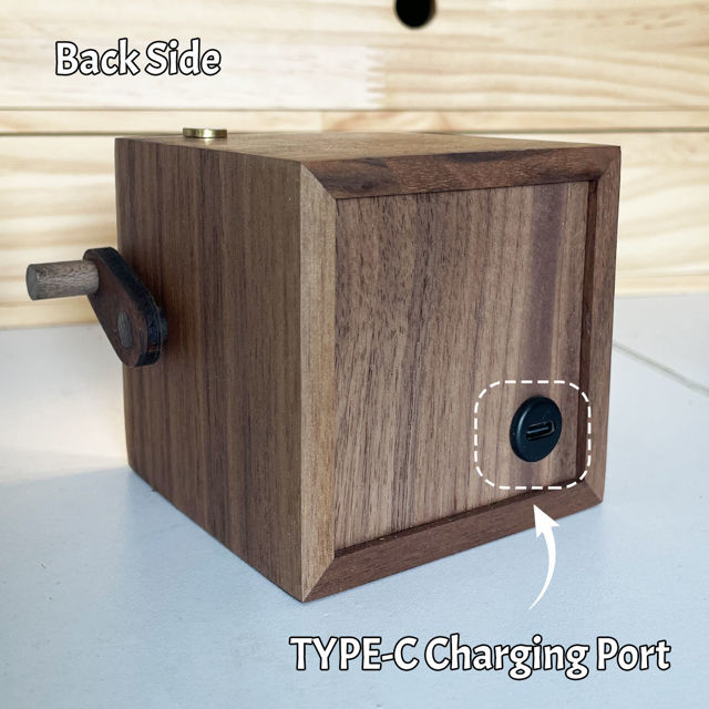 Picture of Custom Wooden Hand-Cranked Flip Photo Frame - Custom Wooden Couple Photo Flipbook Frame - Couple Gifts,Wedding Gift