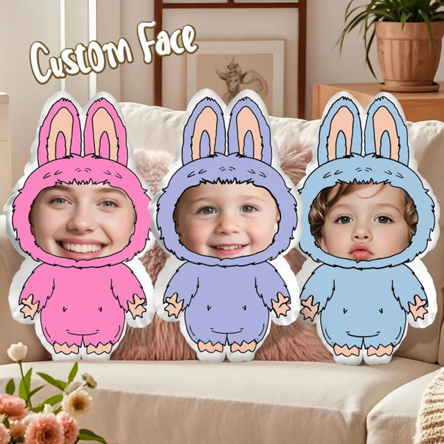Picture of Custom Shaped Pillow - Custom Shaped Throw Pillow - Custom Labubu Face Plush Pillow