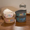 Picture of Custom Pet Toy Basket - Custom Embroidered Name Dog/Cat Toy Box - New Puppy Gift