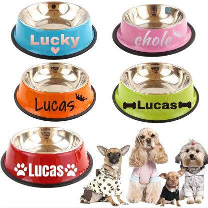 Picture of Custom Stainless Steel Pet bowls with Name - Personalized Water Bowls for Pets - Best Gift for Pet Person