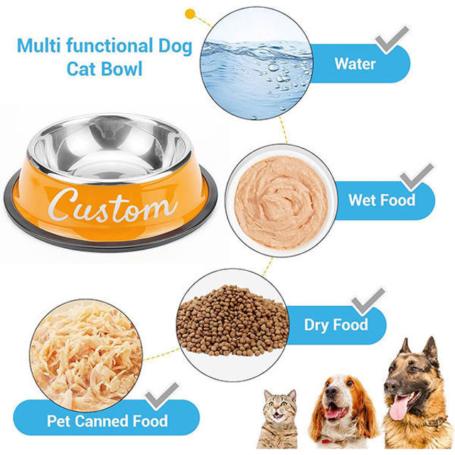 Picture of Custom Stainless Steel Pet bowls with Name - Personalized Water Bowls for Pets - Best Gift for Pet Person