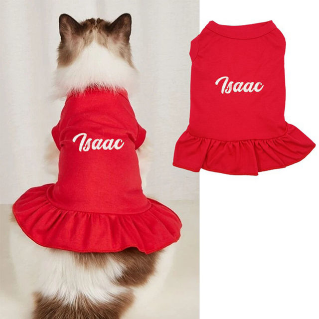 Picture of Custom Embroidered Pet Clothing - Personalized Dog and Cat Coat with Embroidered Name