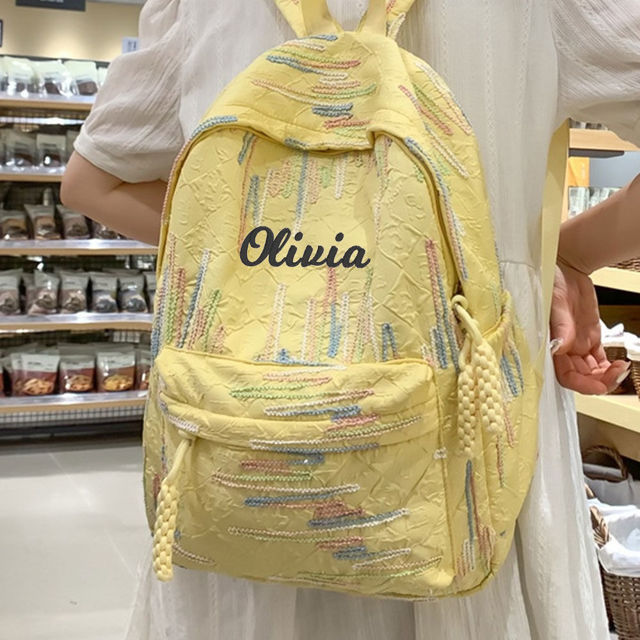 Picture of Custom Embroidered Name Backpack - Personalized Cartoon Graffiti Backpack - Personalized Kid Backpack