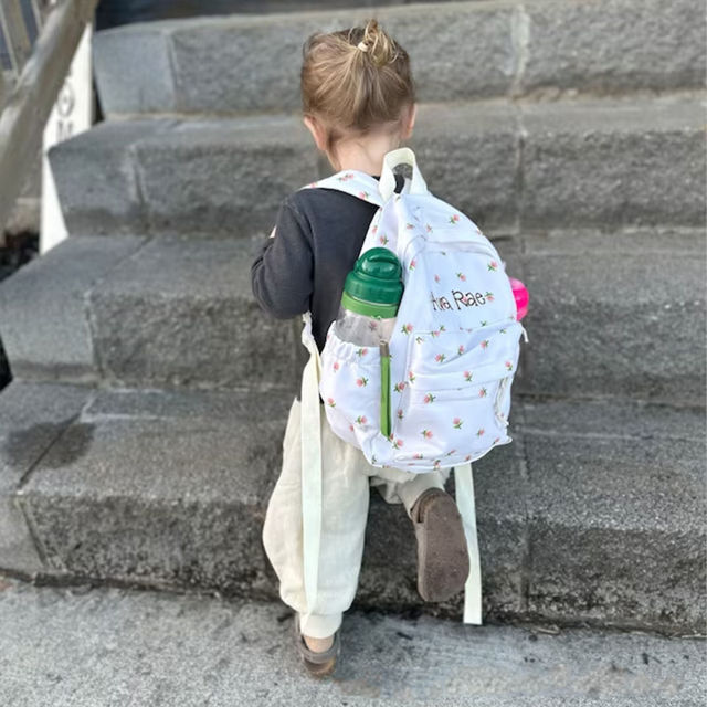 Picture of Custom Embroidered Backpack with Name - Floral Pattern Style School Bag - Back to School Gift for Kids