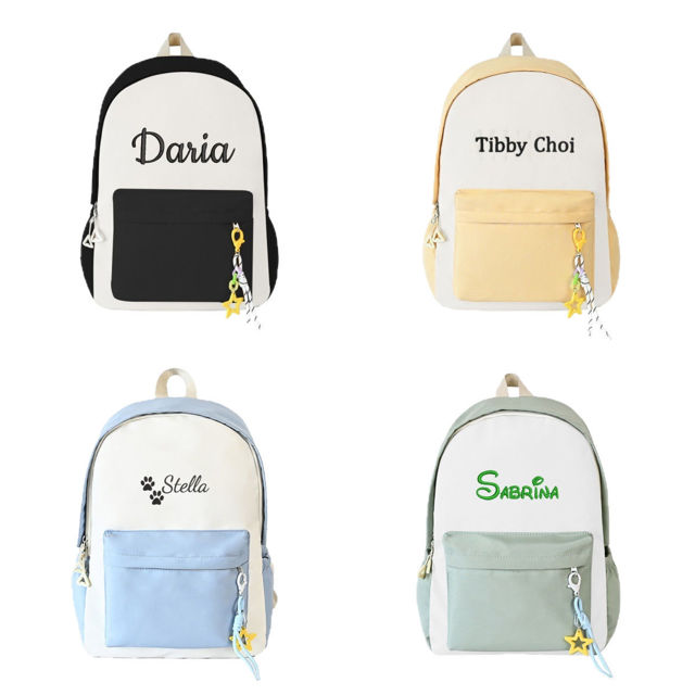 Picture of Custom Embroidered School Bag with Name - School Backpack for Kids - Back to School Gift