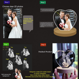 Picture of Custom 3D Crystal Photo in Heart