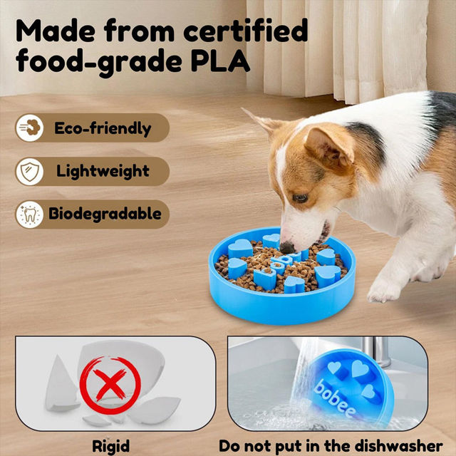 Picture of Custom Slow Feeder Pet Bowls - Personalized PLA 3D Printed Dog/Cat Bowl - Best Gift for Pet Person