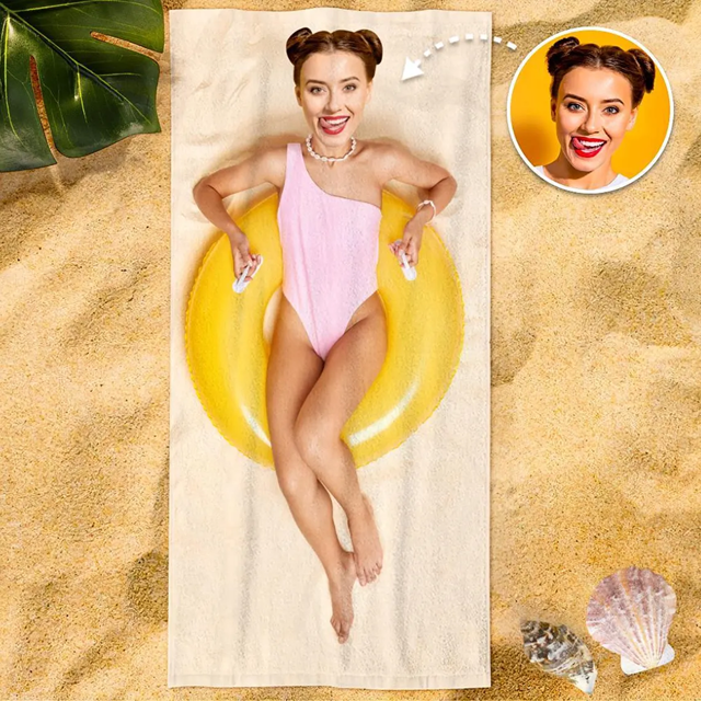 Picture of Personalized Beach Towels - Personalized Towel Wraps - Swim Rings