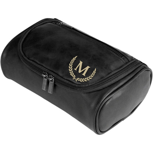 Picture of Personalized Groomsmen Gifts - Custom Leather Toiletry Bag - Travel Bag for Men - Birthday Gift