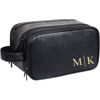 Picture of Custom Leather Toiletry Bag - Personalized Groomsmen Gifts - Travel Bag For Men