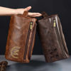 Picture of Custom Leather Toiletry Bag for Men - Personalized Groomsmen Gifts - Men's Leather Toiletry Bags - Travel Bag For Men
