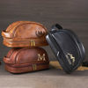 Picture of Custom Double Layer Leather Toiletry Bag for Men - Personalized Groomsmen Gifts - Gift for Dad