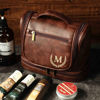 Picture of Custom Large Capacity Leather Toiletry Bag - Personalized Groomsmen Gifts - Travel Bag For Men