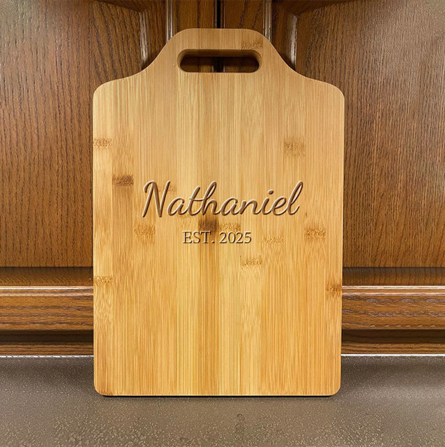 Picture of Personalized Single Name Cutting Board - Custom Cutting Board for Lovely Person - Best Anniversary Gift