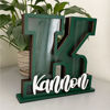 Picture of Personalized Wooden Letter Piggy Bank - Custom Name Coin Bank for Kids & Adults - Decorative Alphabet Money Box Gift