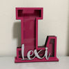 Picture of Personalized Wooden Letter Piggy Bank - Custom Name Coin Bank for Kids & Adults - Decorative Alphabet Money Box Gift