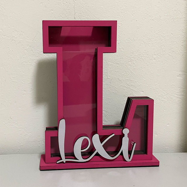 Picture of Personalized Wooden Letter Piggy Bank - Custom Name Coin Bank for Kids & Adults - Decorative Alphabet Money Box Gift